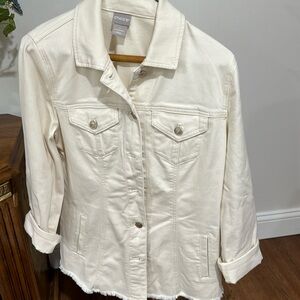 Chicos sz 1 cream denim jacket